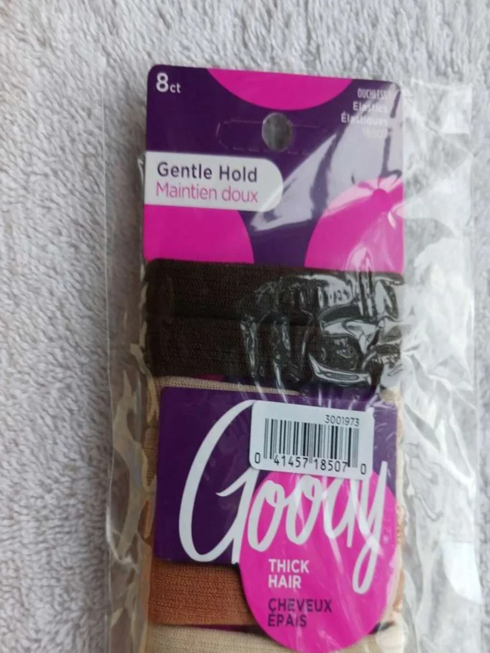 8 Goody Elastics Thick Hair Gentle Hold Ouchless Fabric Elastic Hair Bands Earth